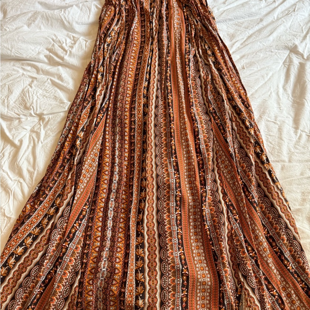 Bohemian Striped Maxi Skirt